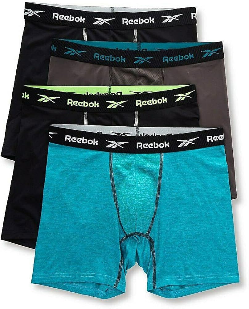 Reebok Men's 4 Pack Performance Boxer Briefs