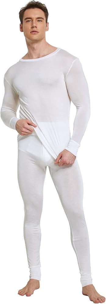 Men's Pure Mulberry Silk Knitted Thermal Underwear Long Johns Bottom