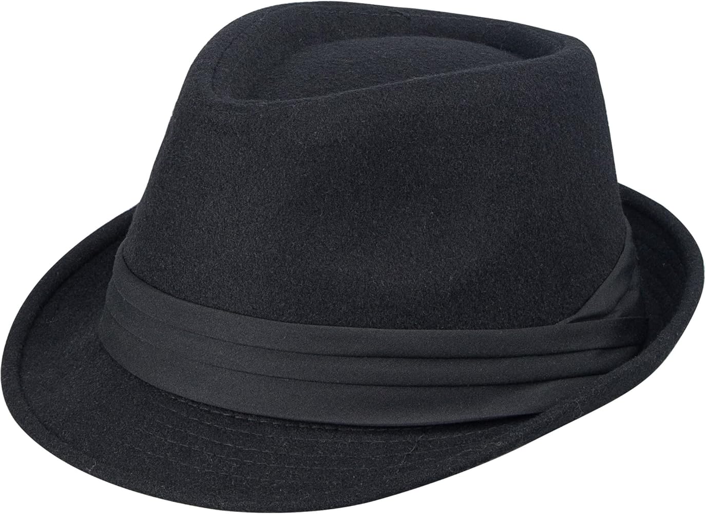 Mens Classic Plaid Manhattan Structured Gangster Trilby Fedora Hat Cuban Style Derby Hat Jazz Cap (Size M-L/7 1/4)