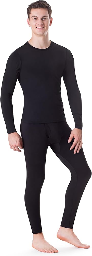 Rocky Thermal Underwear for Men Two Pack Size Large Black and Melange Grey