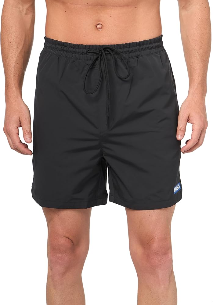 HUGO Men's Relaxed Fit Small Logo Smooth Shorts