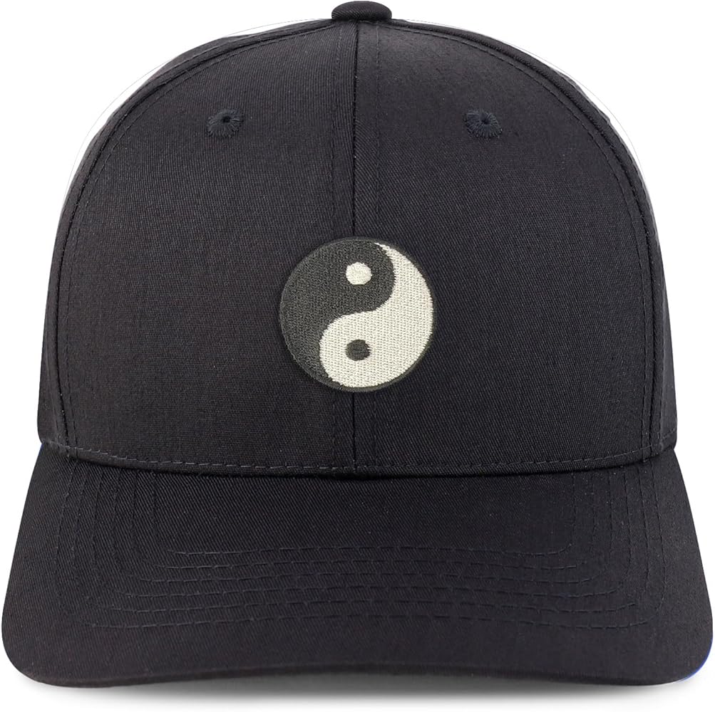 Trendy Apparel Shop Chinese Yin Yang Dark Bright Embroidered Baseball Cap