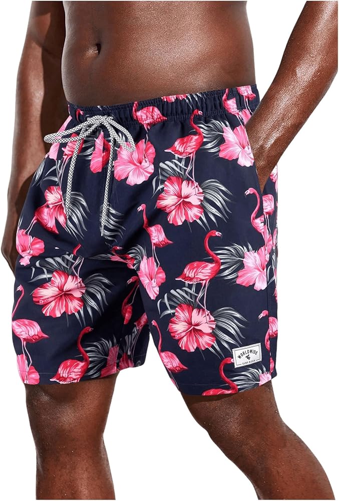 Men's Plus Size Graphic Print Track Shorts Drawstring Waist Casual Summer Street Shorts