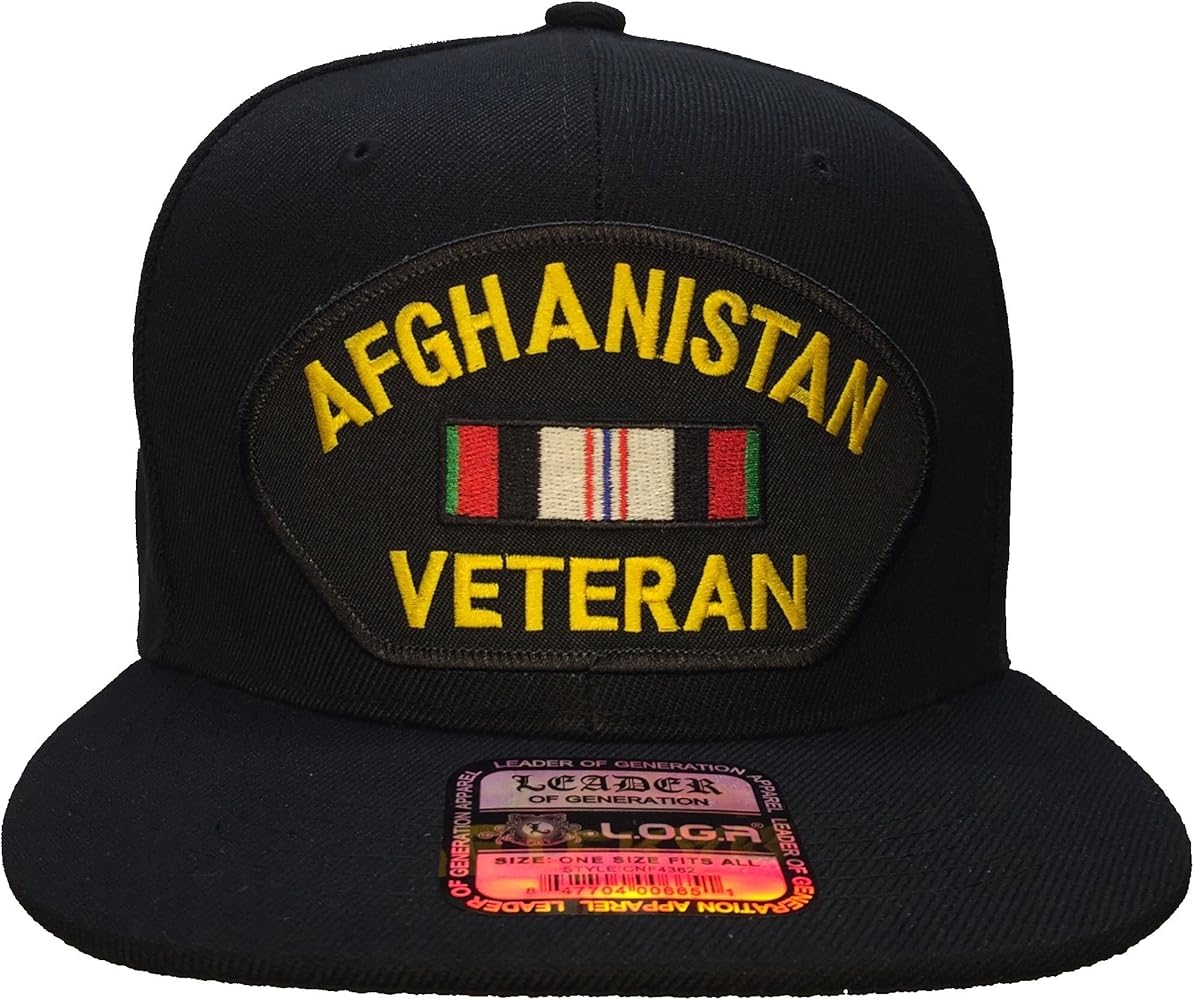 Afghanistan Veteran Hat Black Ball Cap OG Snapback Style