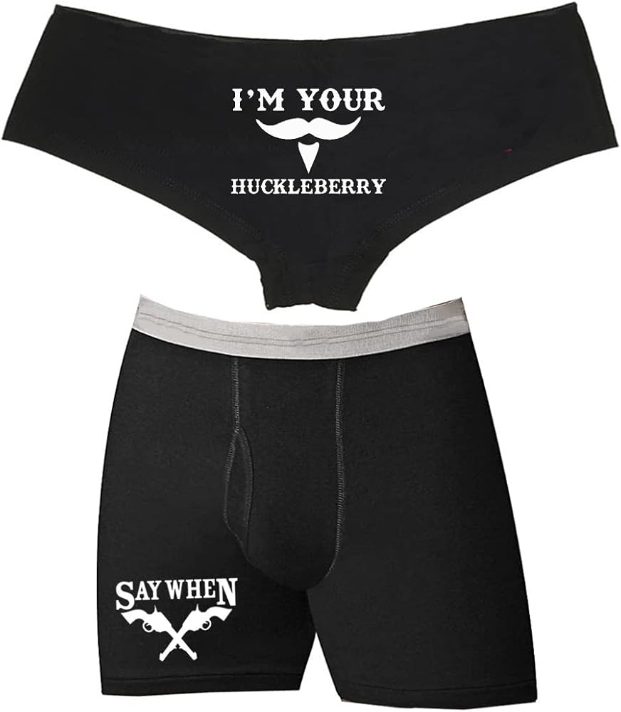 Southern Sisters Matching Boyshort Boxer Underwear For Couples Huckleberry Say When