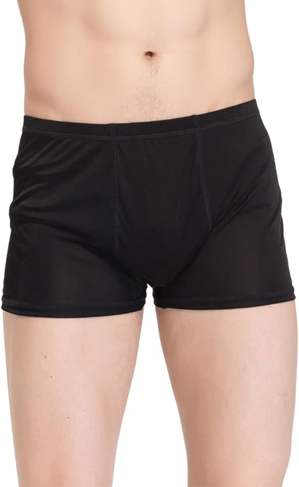 Men's Silk Boxer Briefs Underwear Breathable Moisture-Wicking Pure Silk Panties for Man