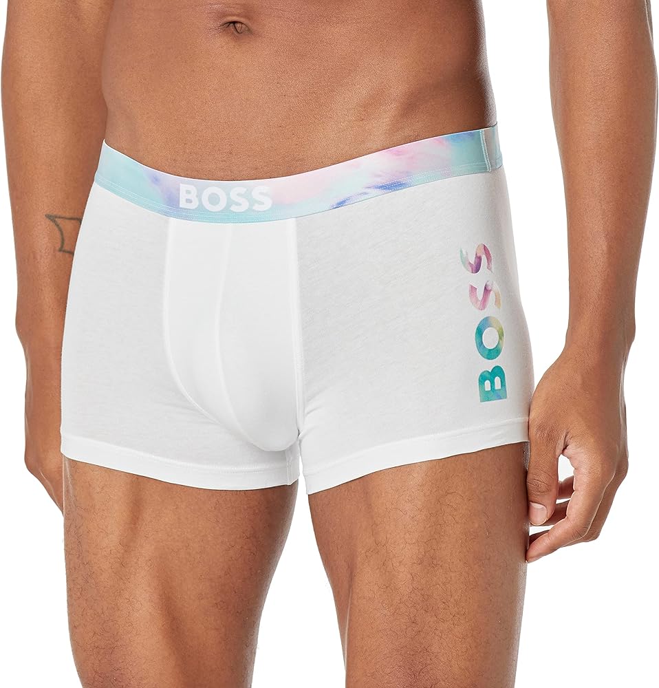 BOSS Men's Pride Trunk, Cloud White/Tye dye, XXL