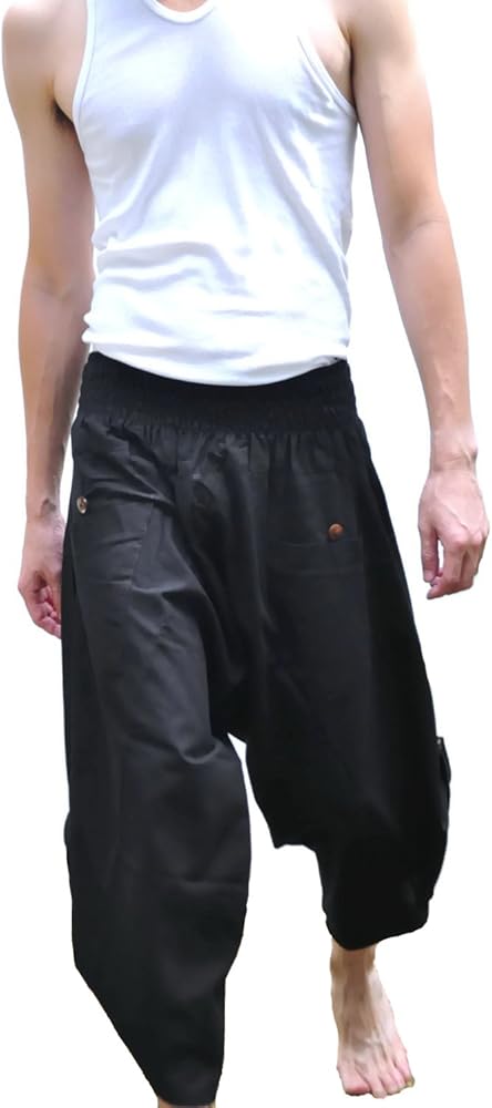 Men's Japanese Style Pants One Size All Black (All Black)