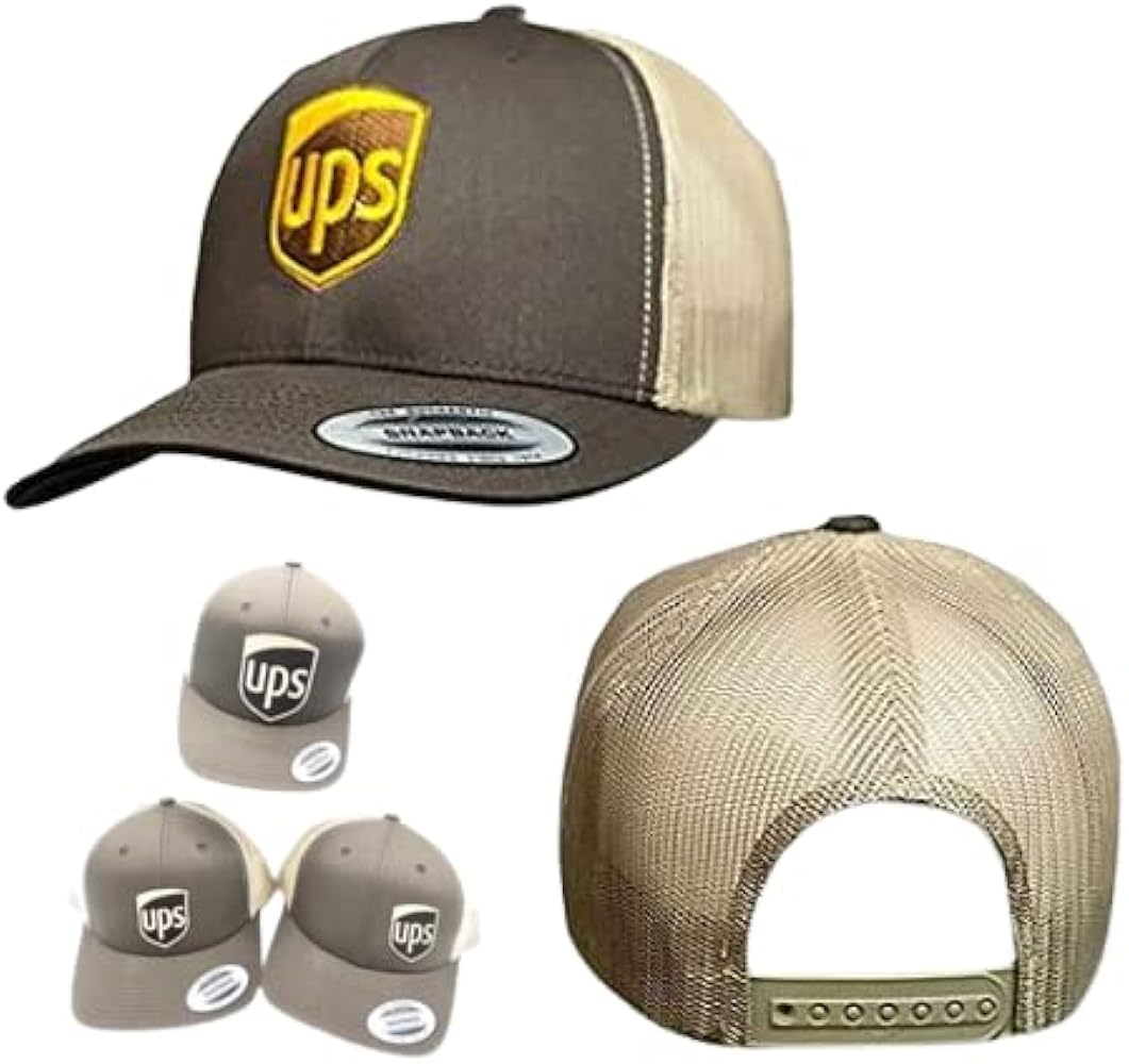 United Parcel Service Official Style Color Patch Adjustable snap Baseball Cap Hat Brown