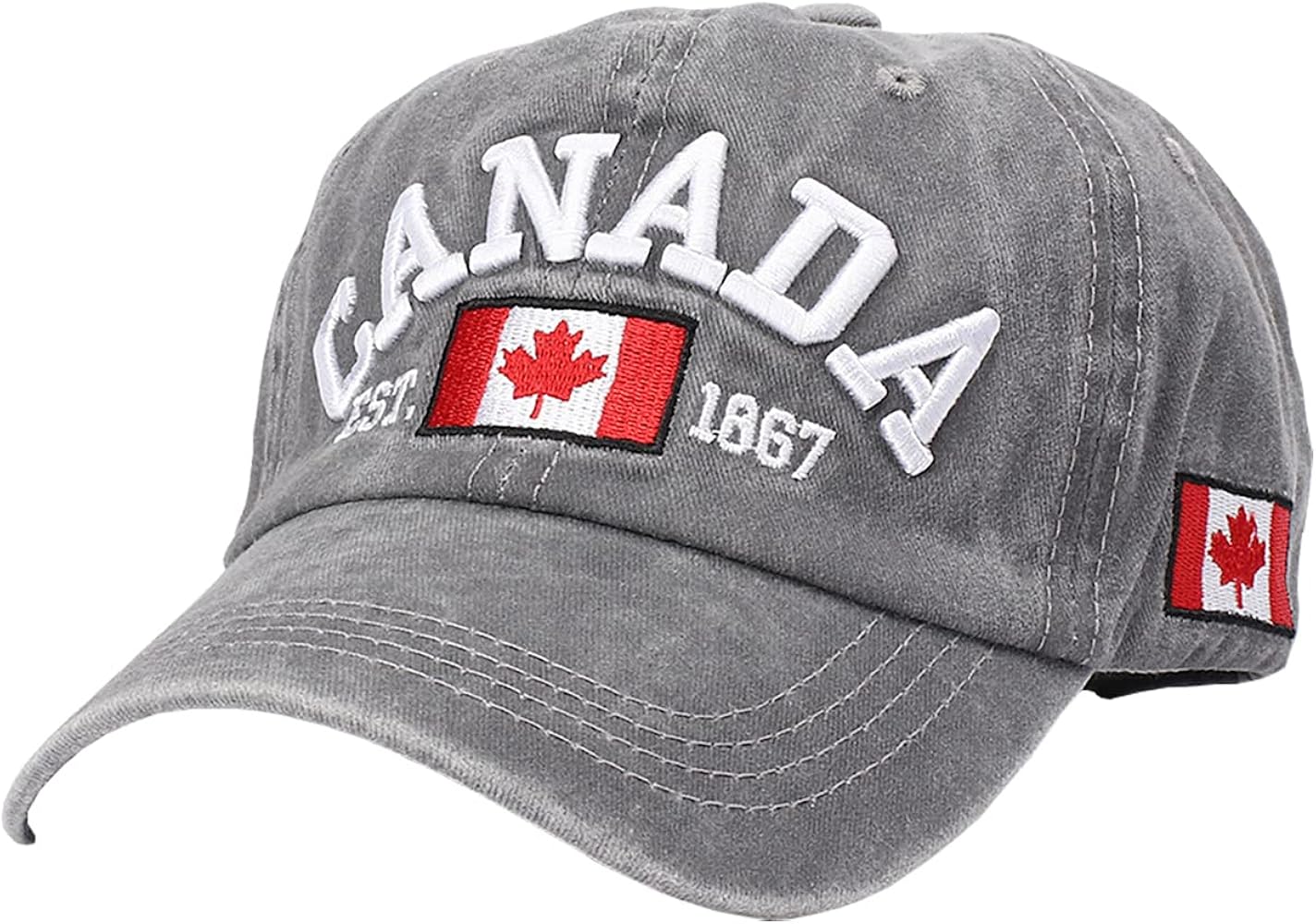 Foetest Adjustable Cap Cotton Hat Baseball Cap Canada Cap Hat Flag Cap Casual Headwear Embroidery