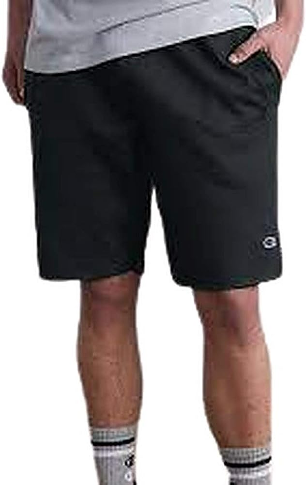 Champion Mens Reverse Weave Fleece Cut Off Shorts, M, Black