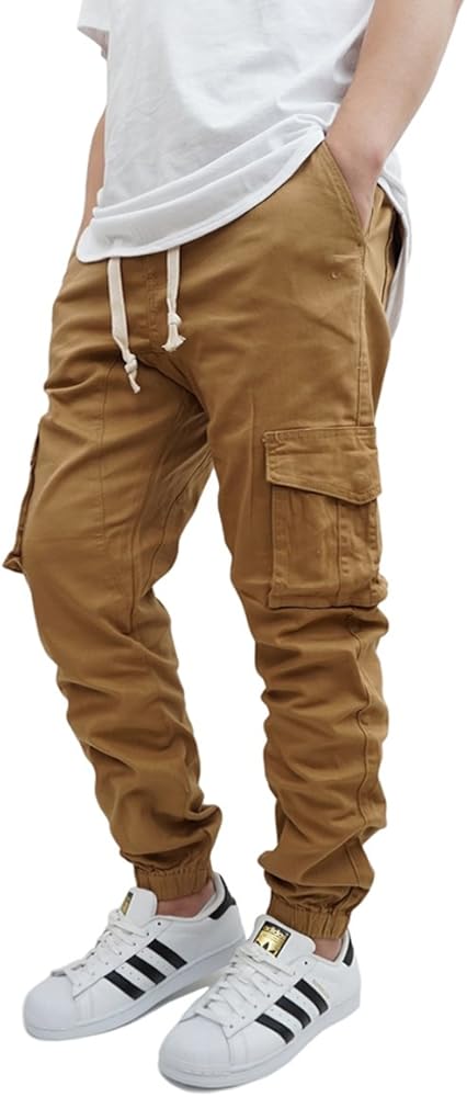 Men's Twill Cargo Jogger Pants Size S-5XL