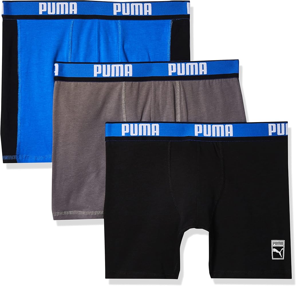 PUMA Men's 3 Pack Cotton Boxer Briefs