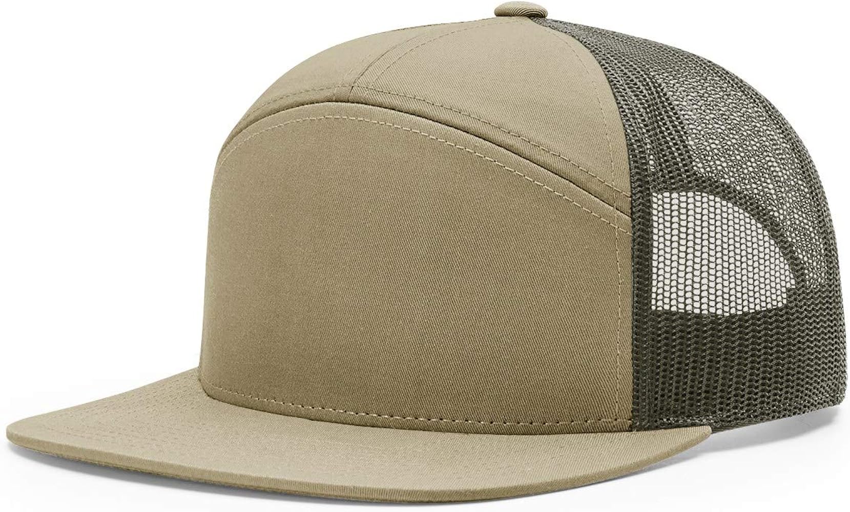 Richardson Seven-Panel Trucker Cap One Size Pale Khaki/ Loden Green