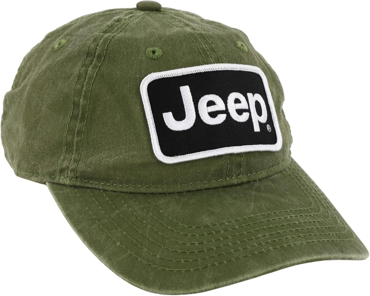 Jeep Premium Chino Twill Embroidered Patch Text Logo Hat - Green