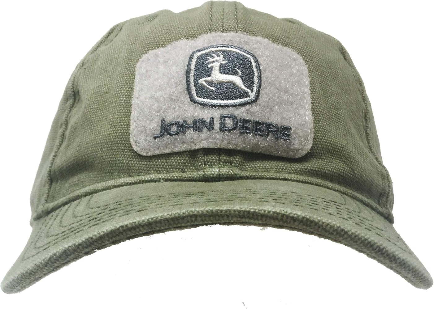 John Deere Patch Logo Olive Green Twill Canvas Hat