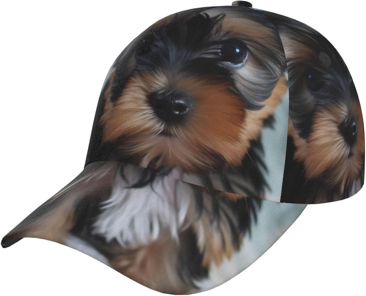 Yorkie Puppy Hat for Women Men Classic Baseball Cap Golf Dad Hat Adjustable Sport Hats Black