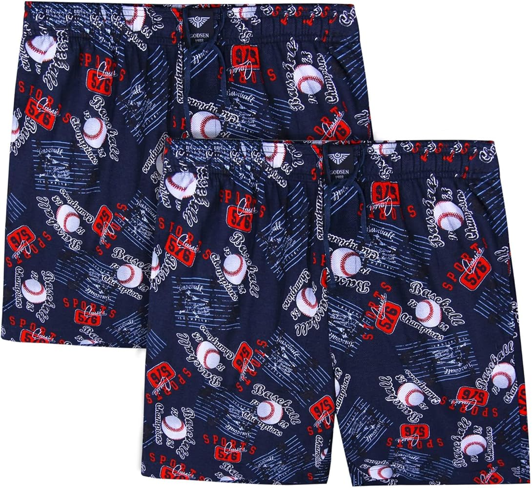 Men‘s’ Cotton Short Sleep Pants,Summer Casual Beach Shorts Drawstring Print Pajamas Short [ XXS-XL ]