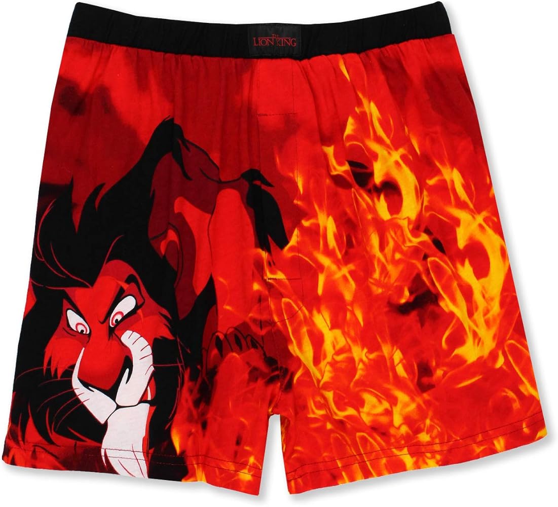 Disney The Lion King Scar Hyenas Mens Briefly Stated Boxer Lounge Shorts