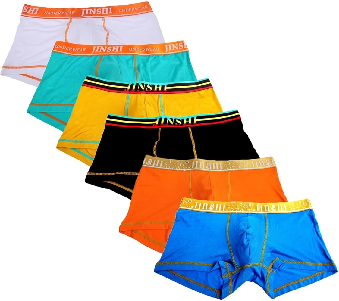 JINSHI Mens Underwear Boxer Briefs Short Leg Tagless Pouch Trunk