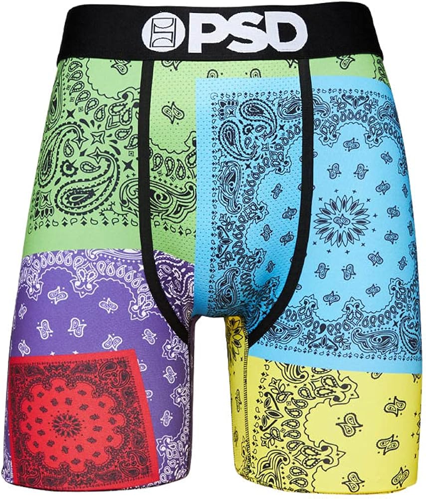 PSD Underwear Men's Neon Patchwork Printed Boxer Brief