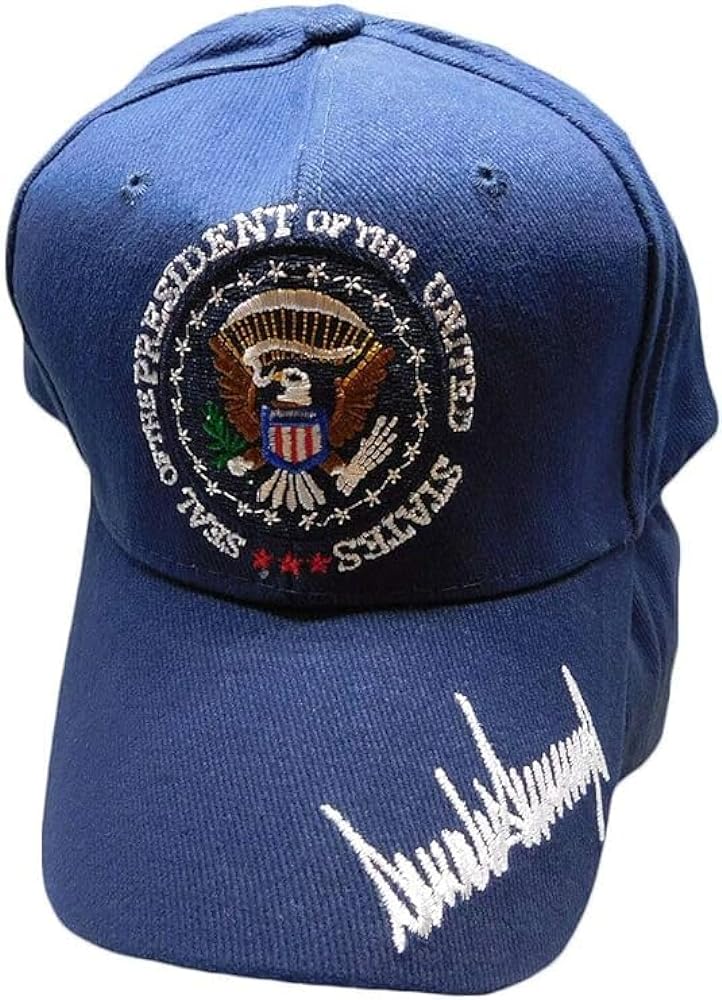 Trump HAT 2024 Blue Eagle Seal PRES Signature MAGA GOP Republican Flag