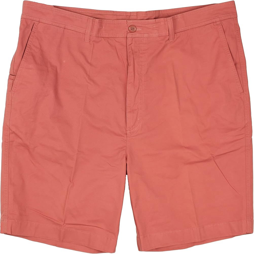 Roundtree & Yorke Men's 7" or 9" Inseam Flat Front Shorts Soft Stretch Cotton Twill