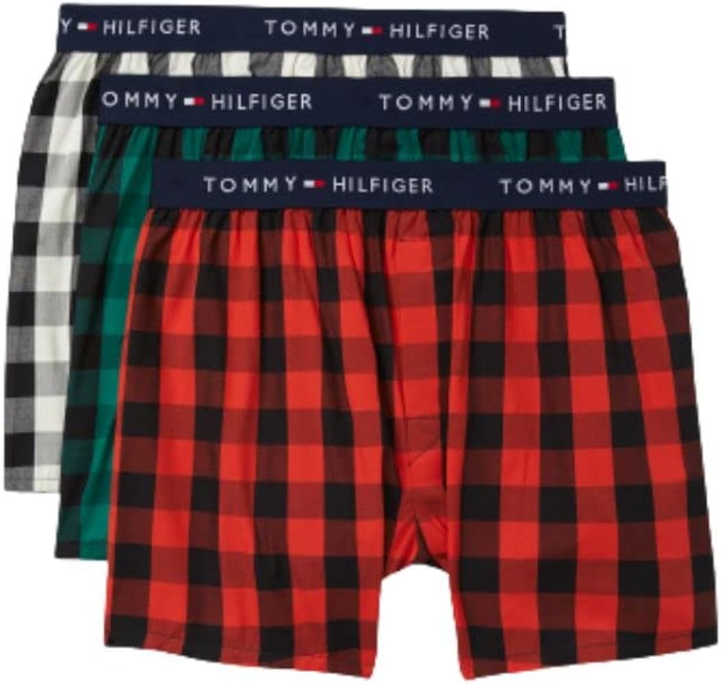 Tommy Hilfiger Men's Cotton Classics 3-Pack Slim Fit Woven Boxer