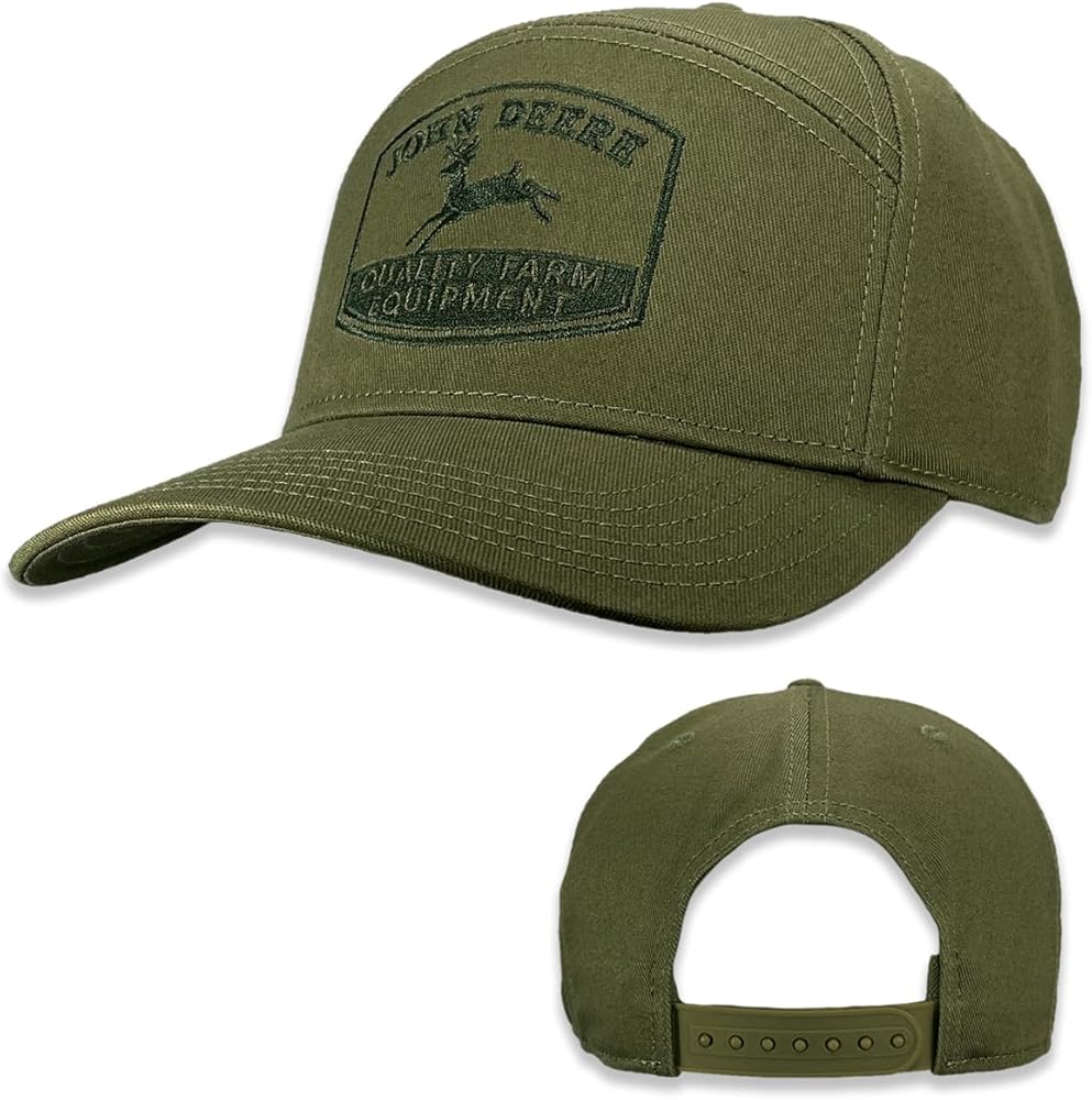 John Deere Baseball Cap Trucker Hat Blackout Vintage Trademark Olive