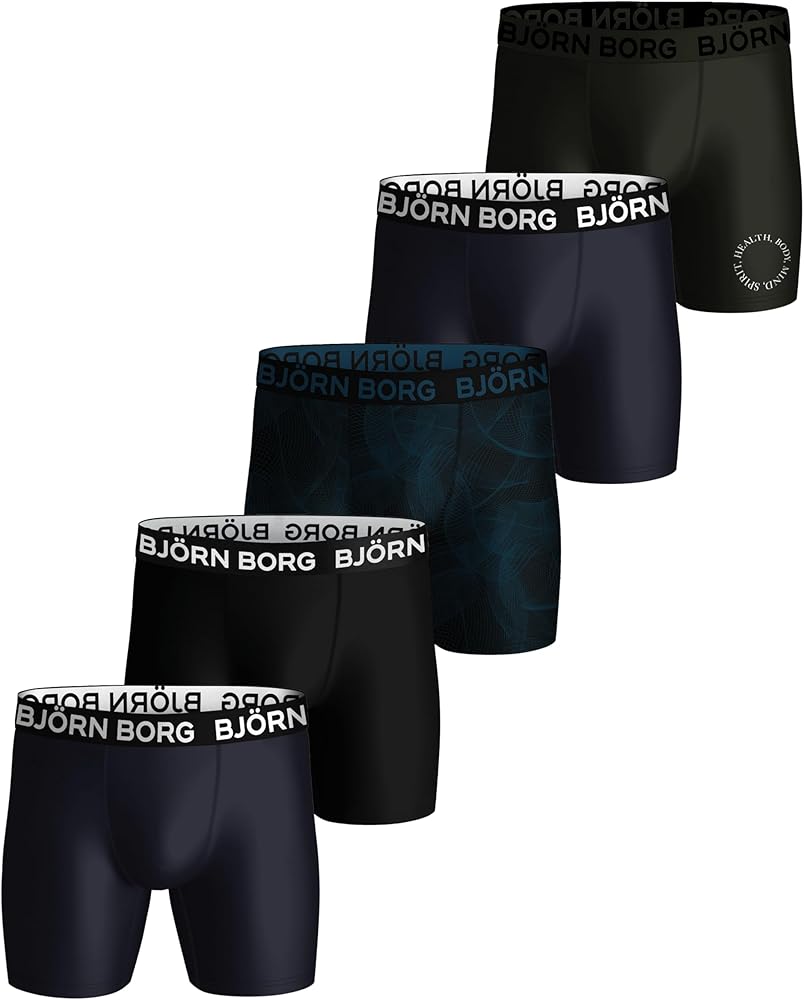 Björn Borg | Bjorn Borg PERFORMANCE BOXE 5Pack, Boxer Briefs for Men, Training Boxer Briefs/Underwear, Multi-Packs Available