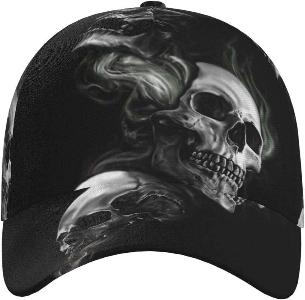 Skull Baseball Cap Adjustable Snapback Cap Men Sun Hat Cool Baseball Hats Halloween Cap for Outdoor