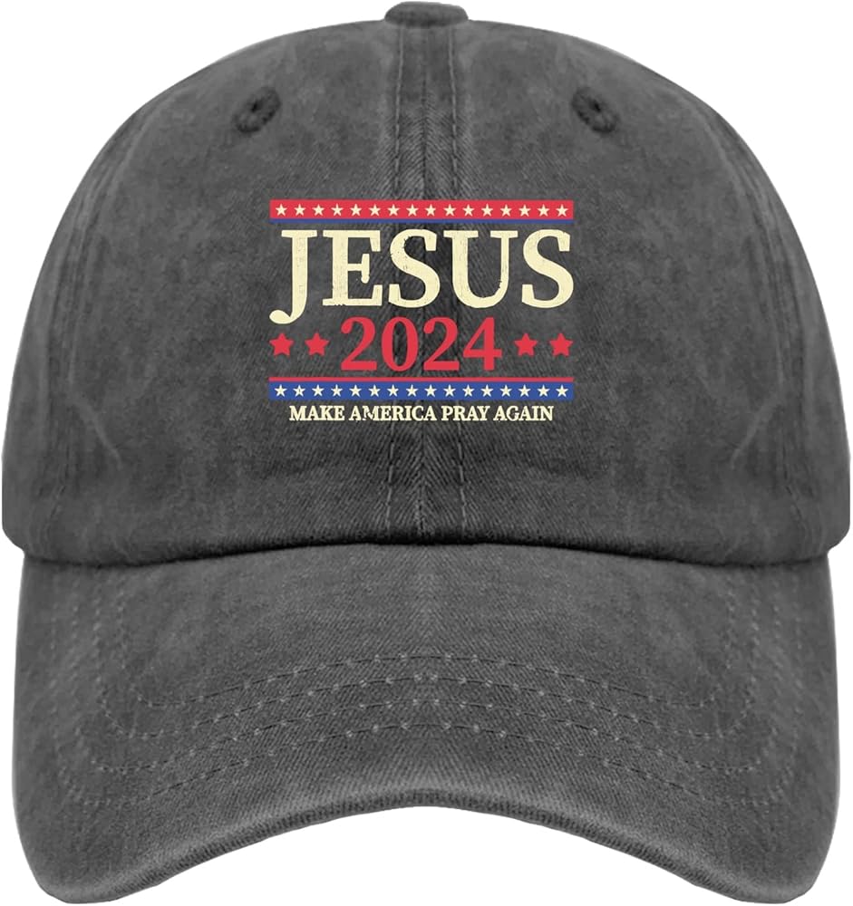 Jesus 2024 MAGA Cap 80s Hat Pigment Black Hiking Hat Gifts for Daughter Workout Caps