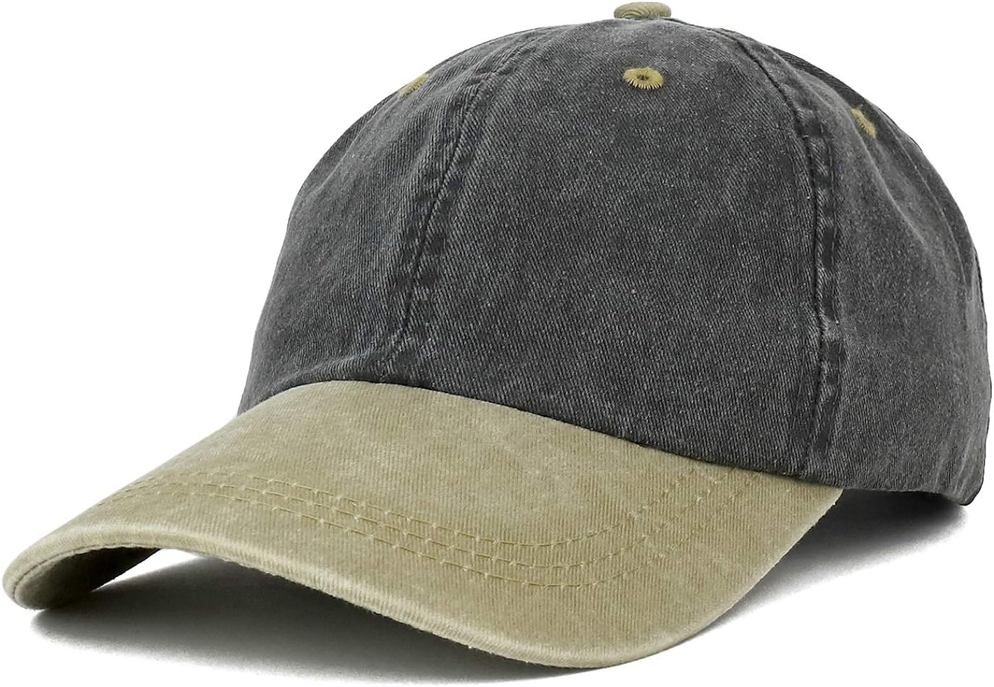 Trendy Apparel Shop Low Profile Unstructured Pigment Dyed Two Tone Baseball Cap