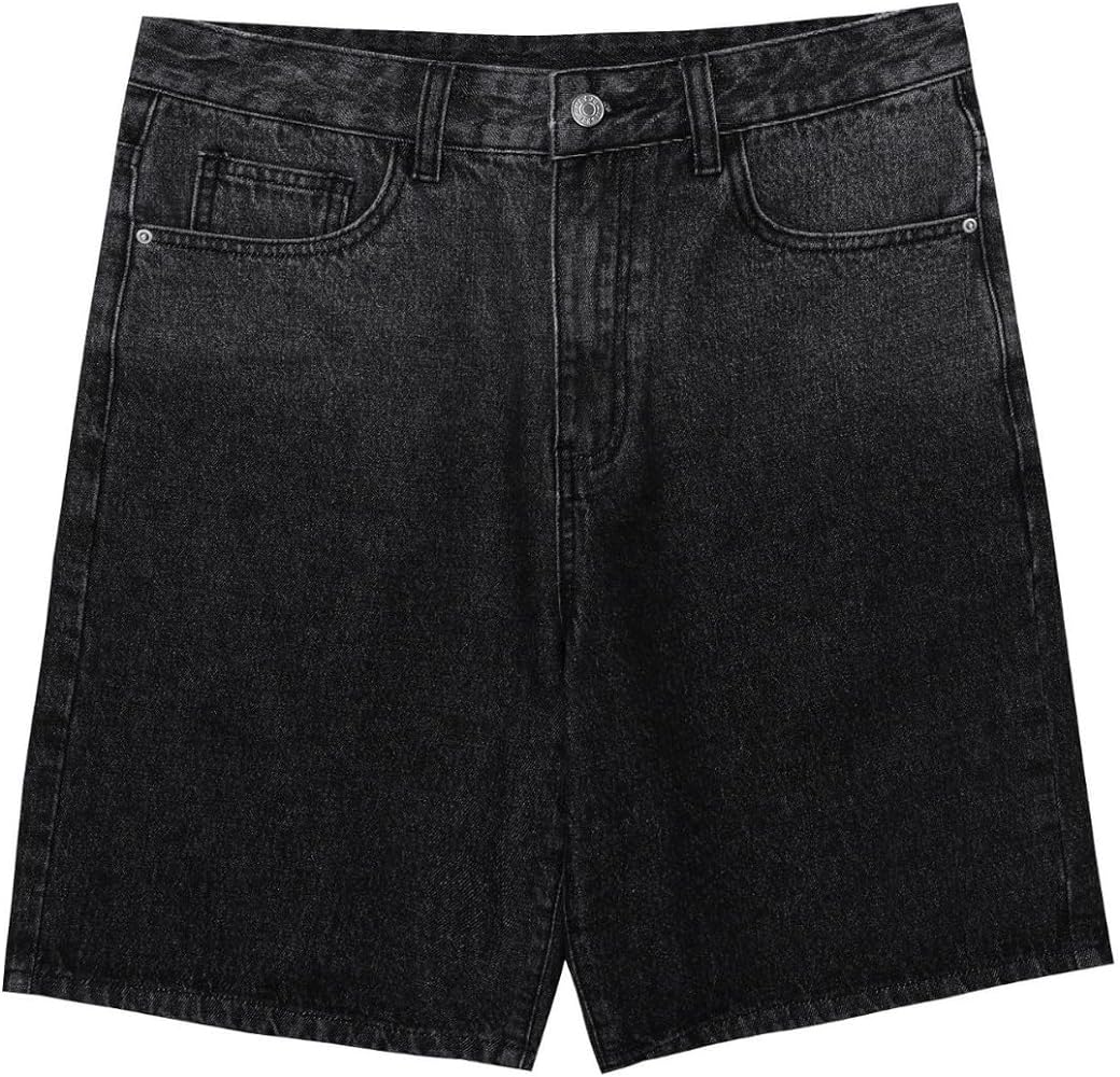 Denim Shorts Baggy Jorts Mid Rise Stretchy Patchwork Jeans Shorts Jorts Y2K Star Jorts for Men