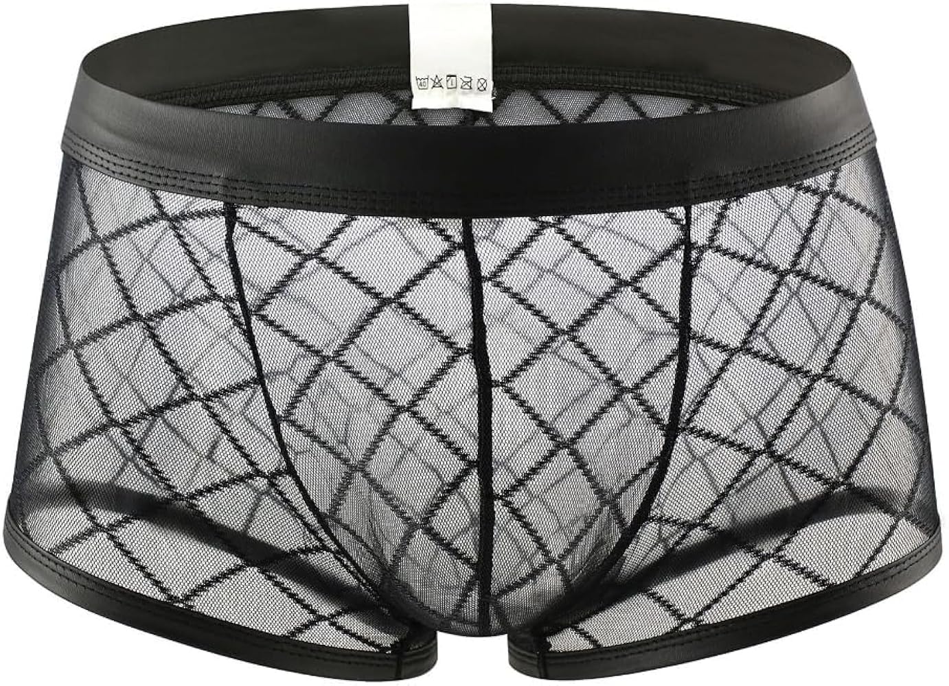 Sexy Mens See Through Mesh Underwear Bulge Pouch Ice Silk Underpants Breathable Boxer Briefs