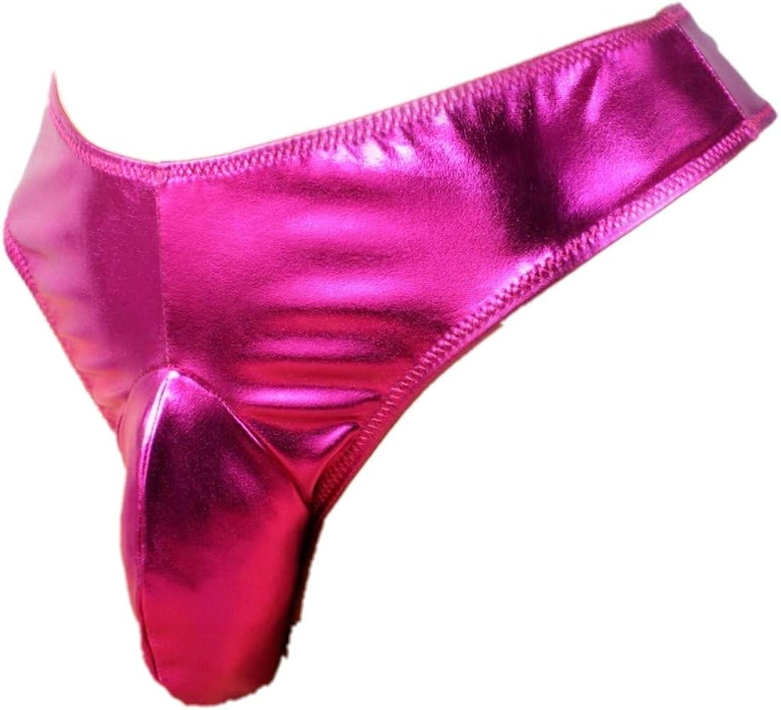 Sissy Pouch Panties Men's Bikini Briefs Thong Girly Knickers Lingerie Male Boxer Underwear Sexy for Men-(Shiny)