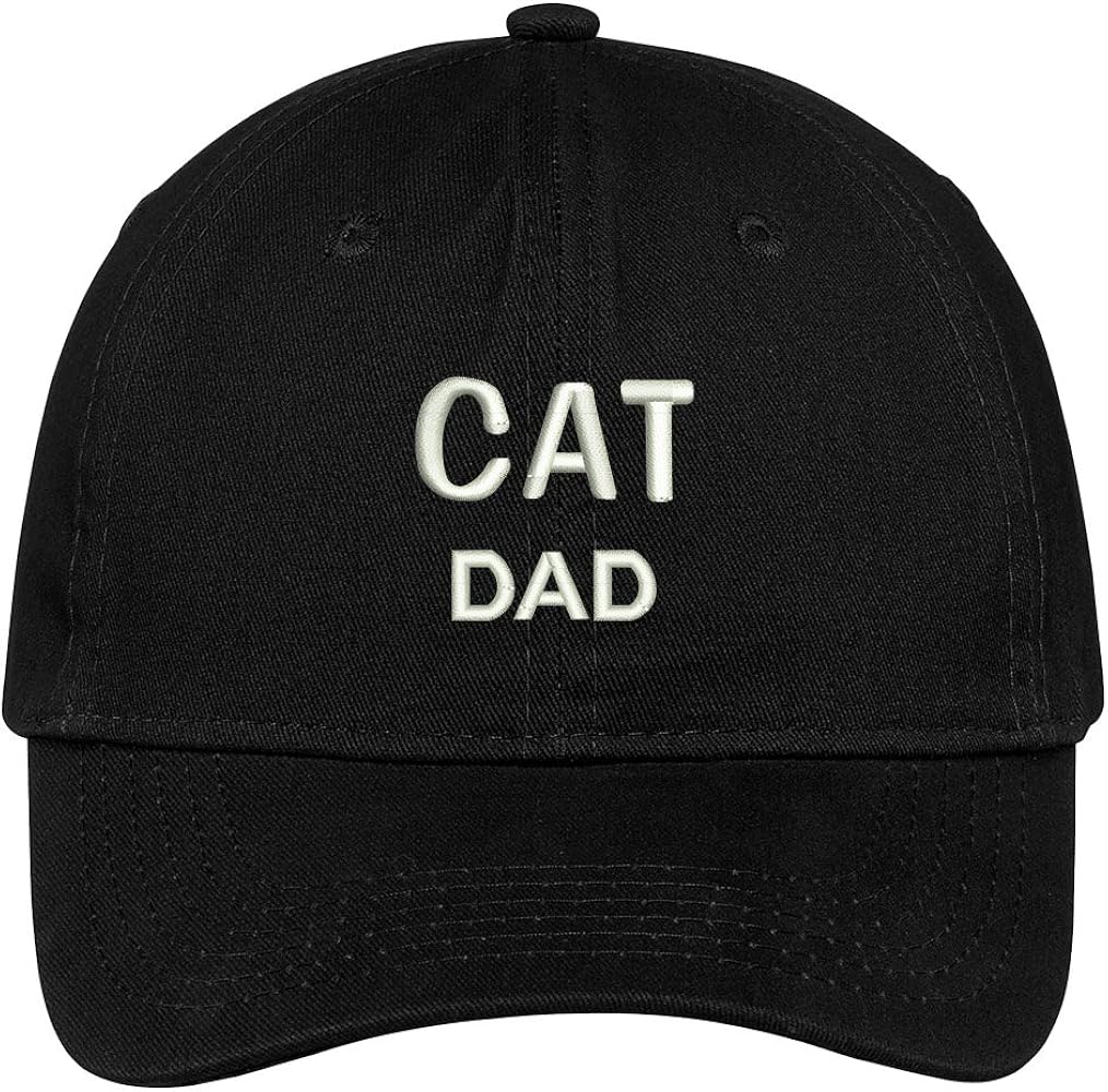 Trendy Apparel Shop Cat Dad Embroidered Low Profile Deluxe Cotton Cap Dad Hat