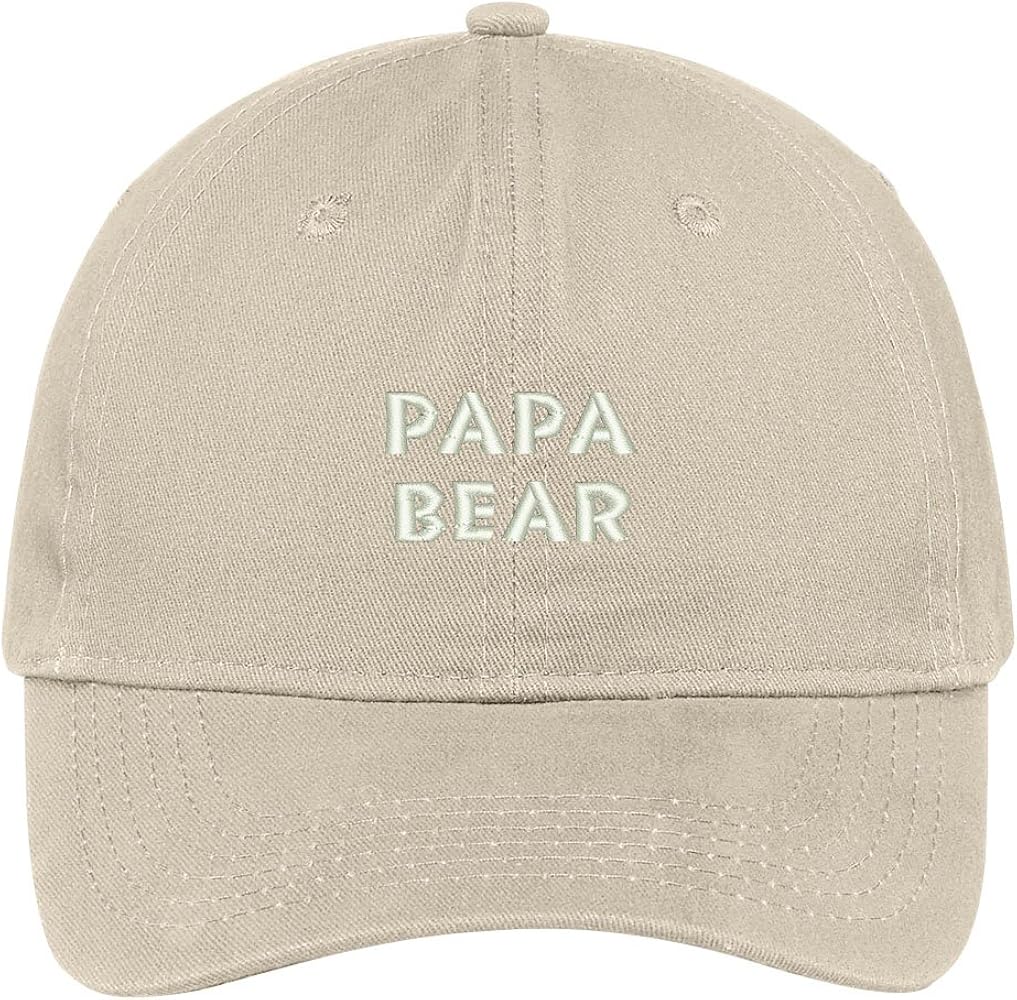 Trendy Apparel Shop PAPA BEAR Embroidered 100% Cotton Adjustable Cap Dad Hat