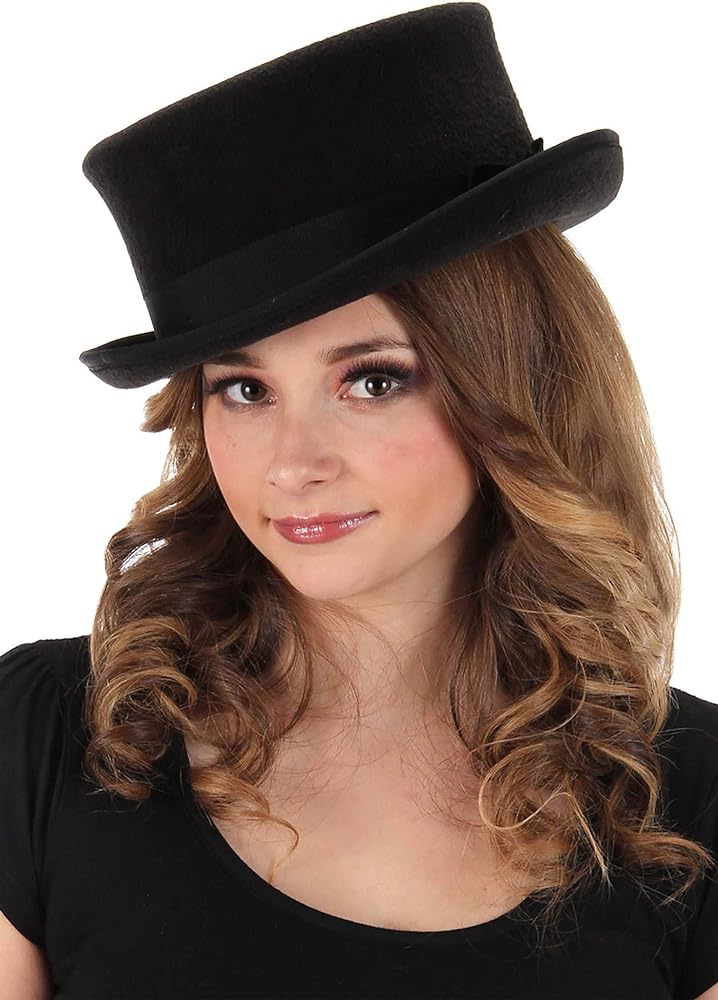 elope John Bull Vintage Steampunk Low Profile Black Top Hat