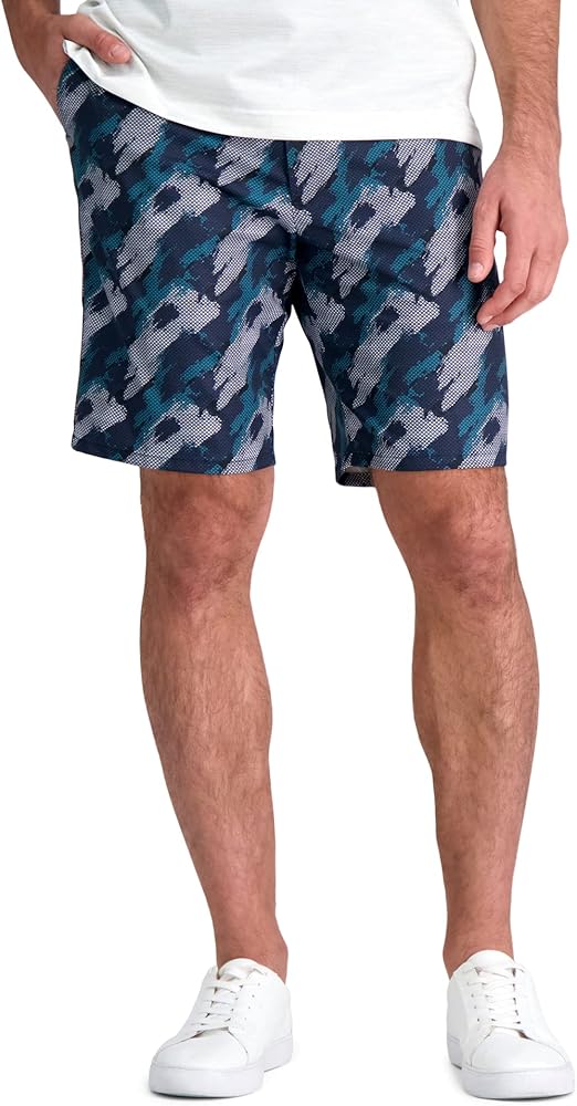 HAGGAR Mens The Active Series Hybrid Snap Closure Printed Short