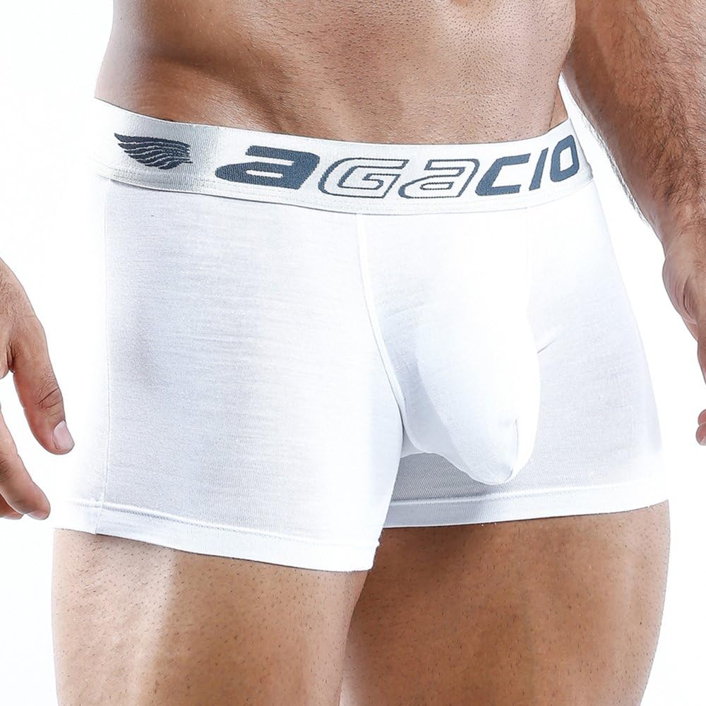 Sexy Boxers for Men, Full Coverage Mens Underwear w/Support Pouch, Trunk Boxer Briefs w/Comfortable Wide Waistband