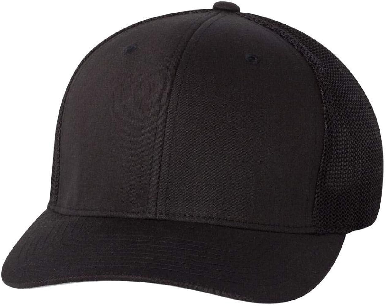 Yupoong Flexfit 6511,6511T,6511W Flexfit Trucker Mesh Hat Cap (Black)