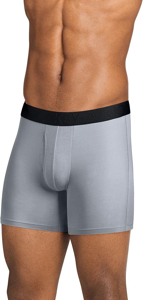 Jockey Men's Underwear Active Ultra Soft Modal 6" Boxer Brief - 3 Pack