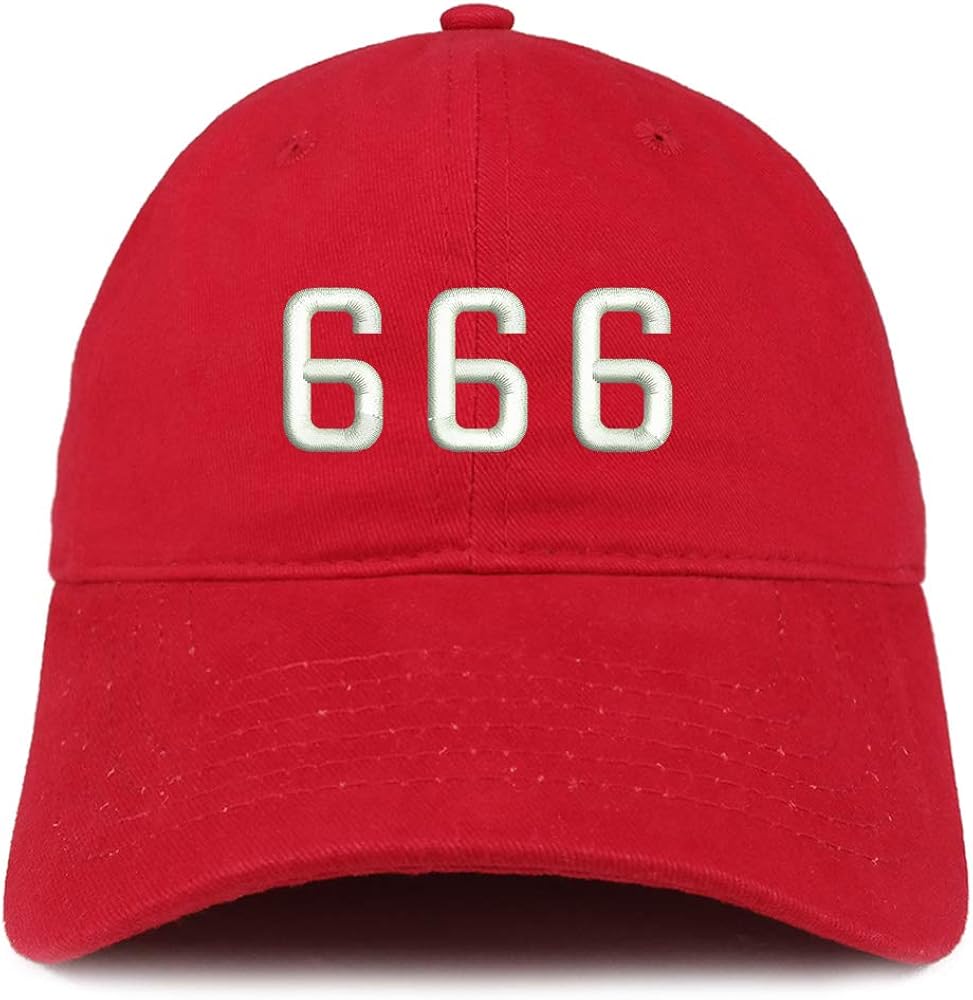 Trendy Apparel Shop 666 Embroidered Soft Crown Cotton Cap