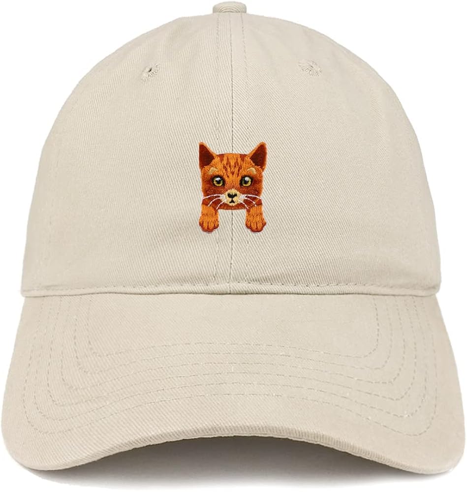 Trendy Apparel Shop Orange Bengal Cat Kitten Patch Low Profile Soft Cotton Baseball Cap