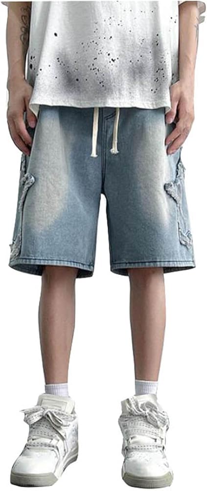 Jorts Men Women Denim Shorts Y2k Baggy Star Jorts Jeans Loose Fit Patchwork Jeans Shorts Y2k Fashion Loose Streetwear