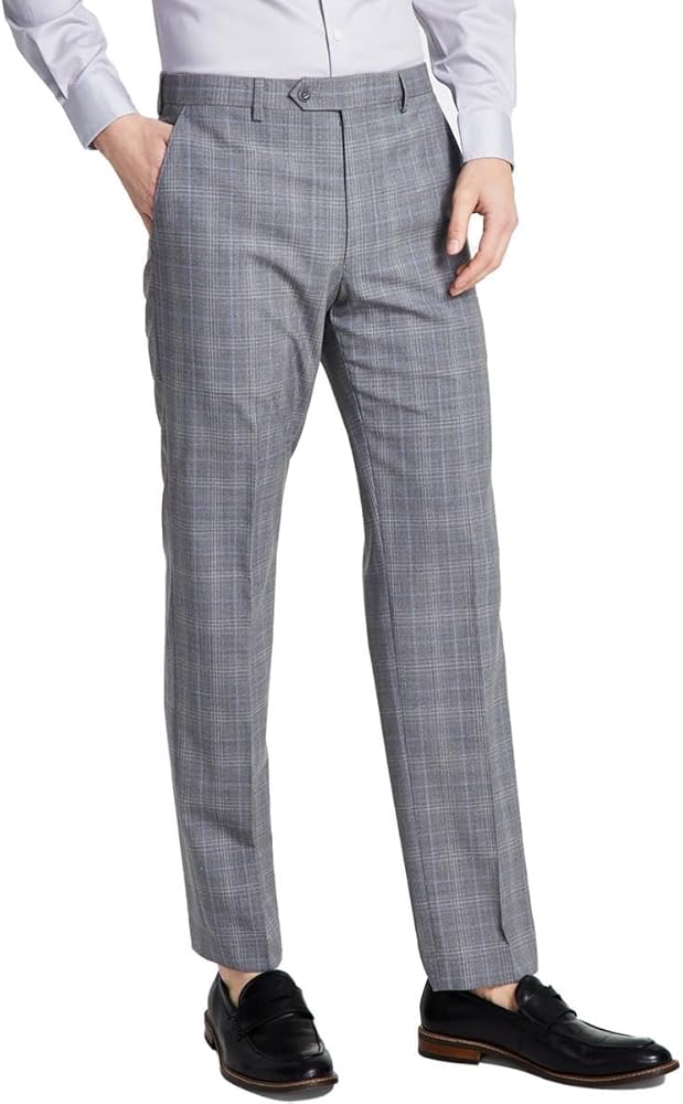 Michael Kors Mens Wool Blend Plaid Suit Pants Gray 34/34