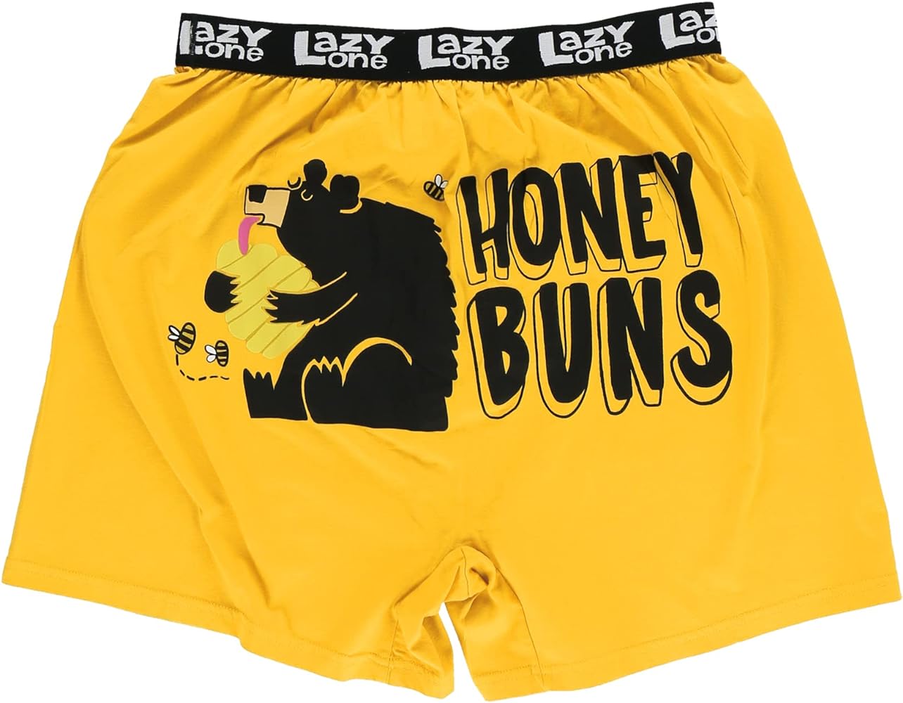 Lazy One Funny Animal Boxers, Novelty Boxer Shorts, Humorous Underwear, Gag Gifts for Men, Funny Bear Boxers