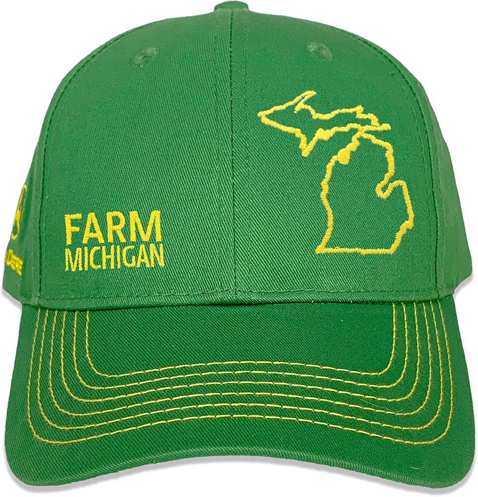 John Deere Farm State Pride Full Twill Hat-Green and Yellow