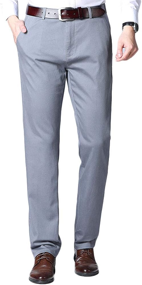 Men's Flat Front Suit Pants Regular Fit Dress Pants Wrinkle-Free Stretch Casual Pants Comfort Dress Trousers